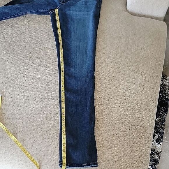 American Eagle Dark Wash Super Stretch Skinny Jeans - Size 12 Long - Picture 9 of 11